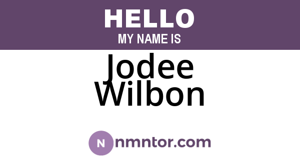Jodee Wilbon