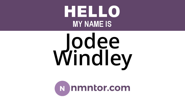Jodee Windley
