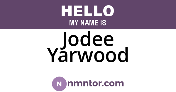 Jodee Yarwood