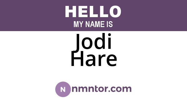 Jodi Hare