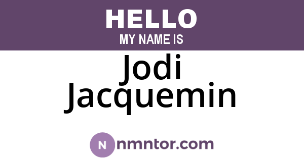 Jodi Jacquemin