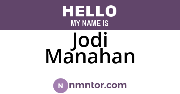 Jodi Manahan
