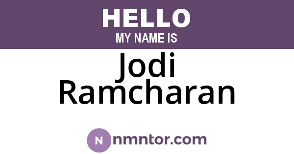 Jodi Ramcharan