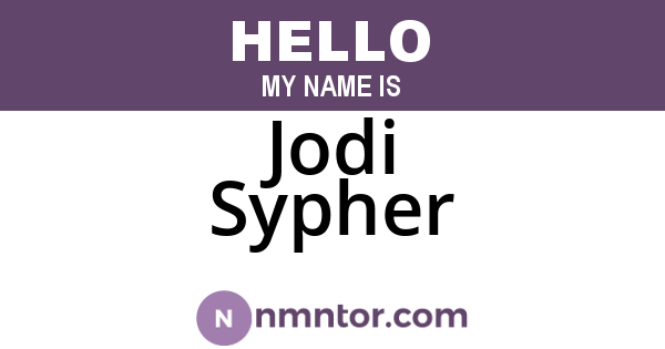 Jodi Sypher
