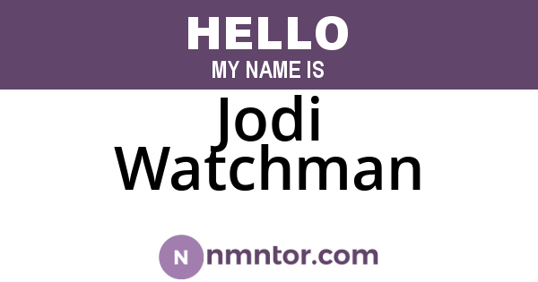 Jodi Watchman