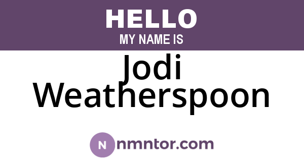 Jodi Weatherspoon