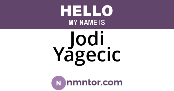 Jodi Yagecic
