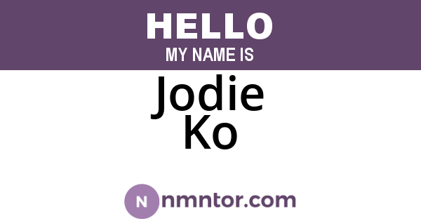 Jodie Ko