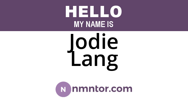 Jodie Lang