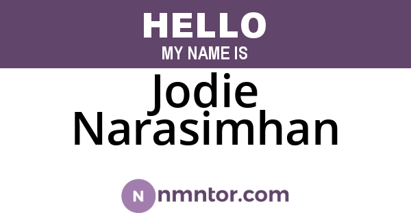 Jodie Narasimhan
