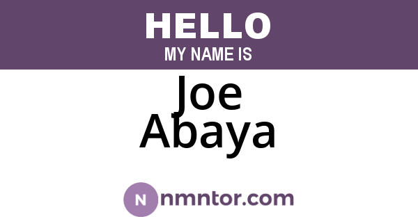 Joe Abaya