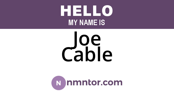 Joe Cable