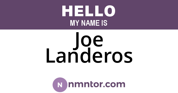 Joe Landeros