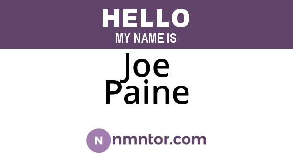 Joe Paine
