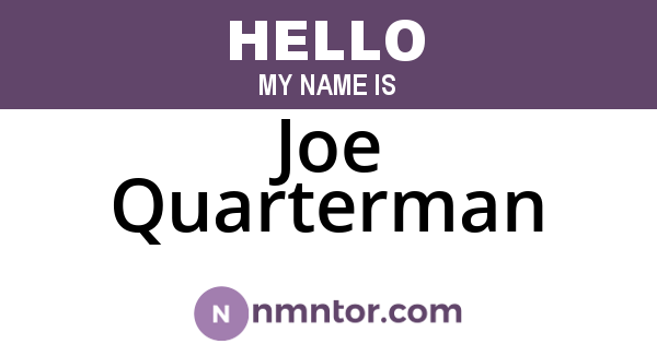 Joe Quarterman