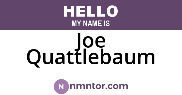 Joe Quattlebaum