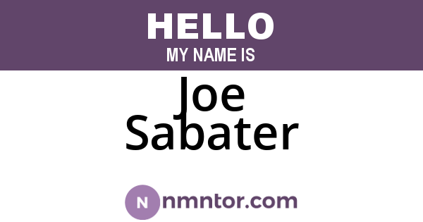 Joe Sabater