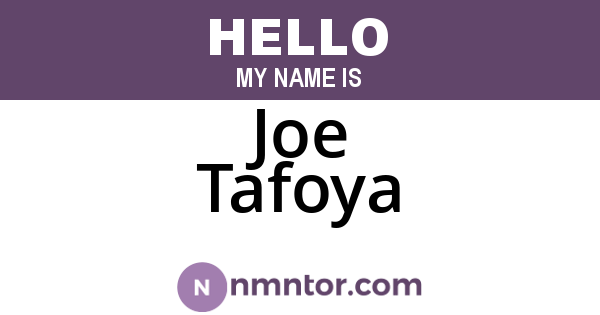 Joe Tafoya