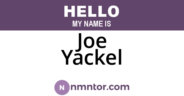Joe Yackel