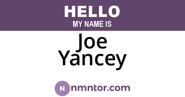 Joe Yancey