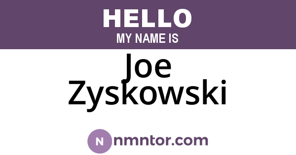 Joe Zyskowski