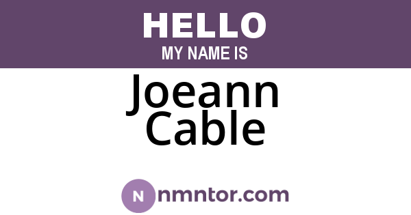 Joeann Cable