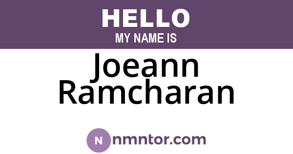 Joeann Ramcharan