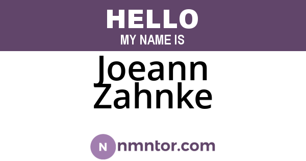 Joeann Zahnke