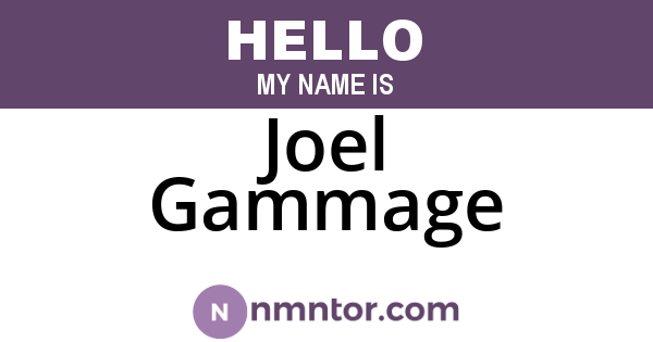 Joel Gammage