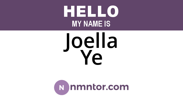 Joella Ye
