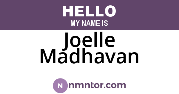 Joelle Madhavan