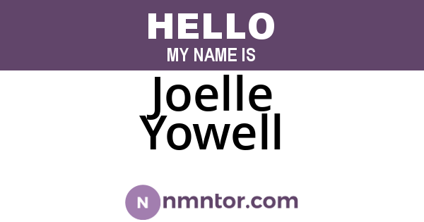 Joelle Yowell