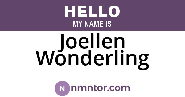 Joellen Wonderling