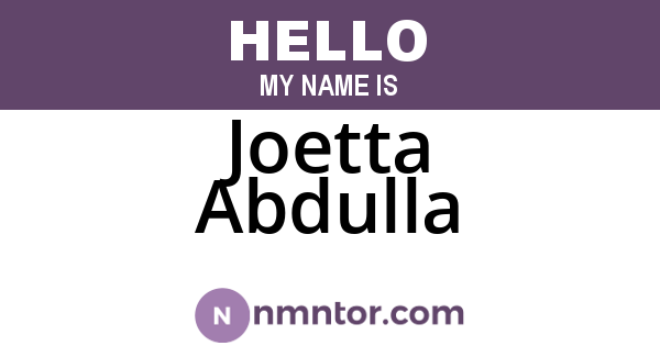 Joetta Abdulla