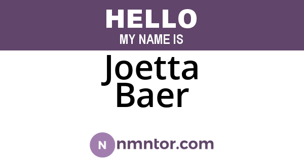 Joetta Baer