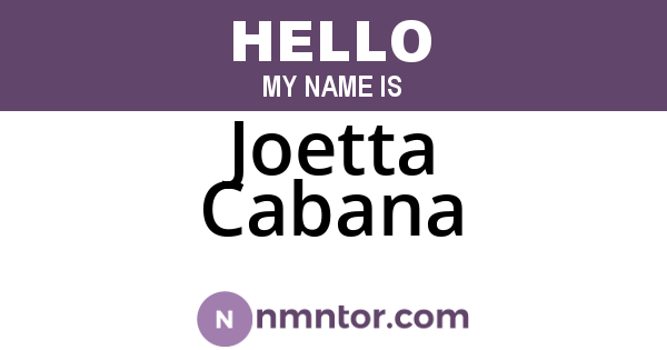 Joetta Cabana