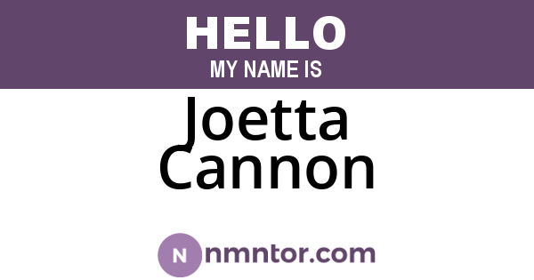 Joetta Cannon