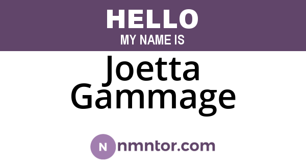 Joetta Gammage
