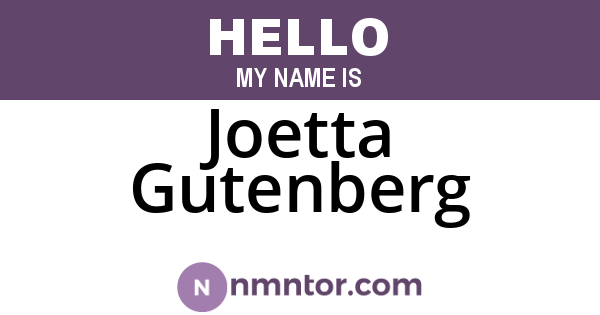 Joetta Gutenberg