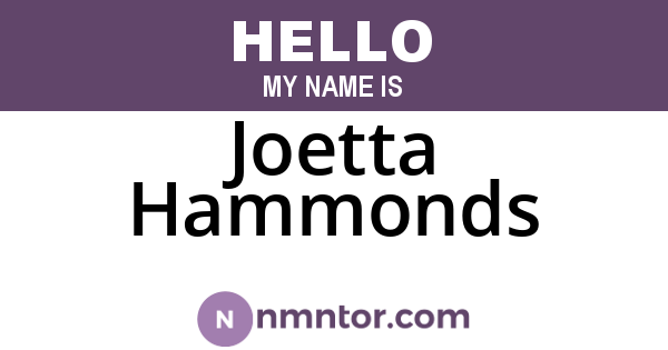 Joetta Hammonds