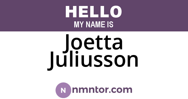 Joetta Juliusson