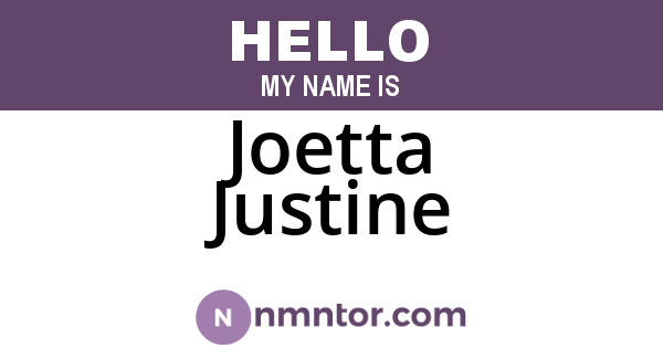 Joetta Justine