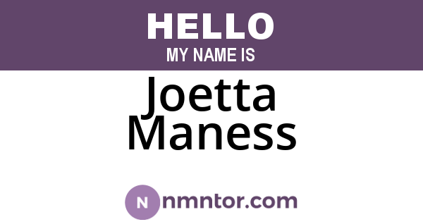 Joetta Maness