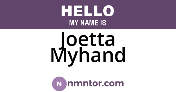 Joetta Myhand