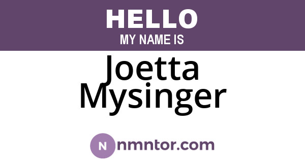 Joetta Mysinger