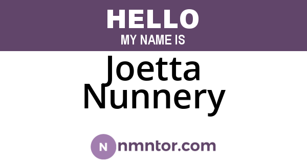 Joetta Nunnery