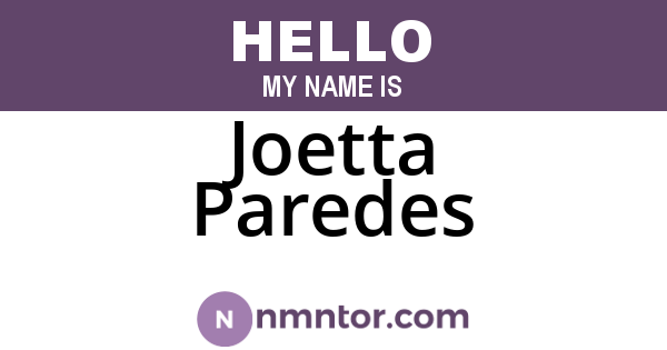 Joetta Paredes