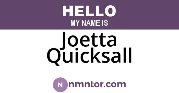 Joetta Quicksall