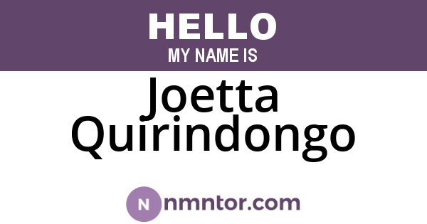 Joetta Quirindongo