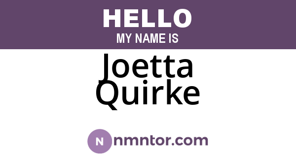 Joetta Quirke